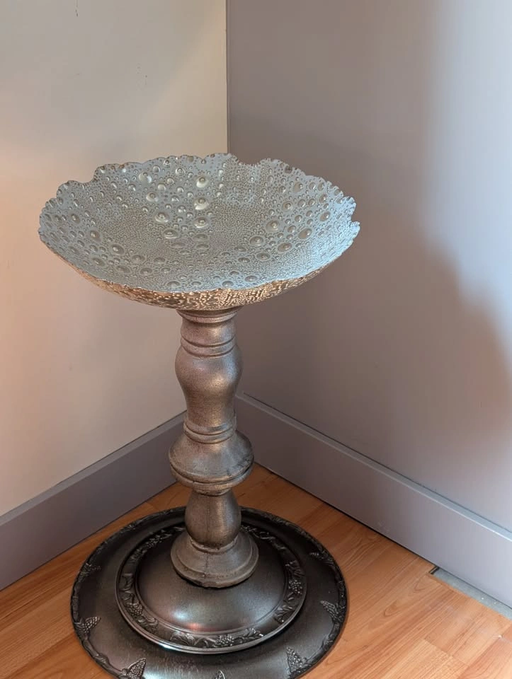 Petite 21" Handcrafted Birdbath — Bright, Airy & One‐of‐a‐Kind - photo 4