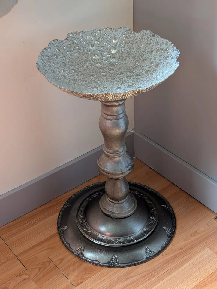 Petite 21" Handcrafted Birdbath — Bright, Airy & One‐of‐a‐Kind - photo 5