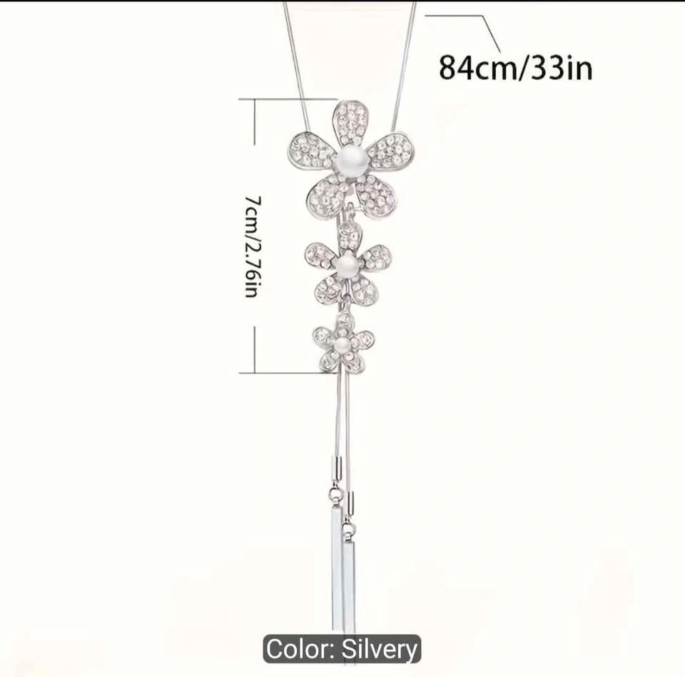 Fashionable Temperament Creative New Three-Flower Chain Long Nec - photo 5