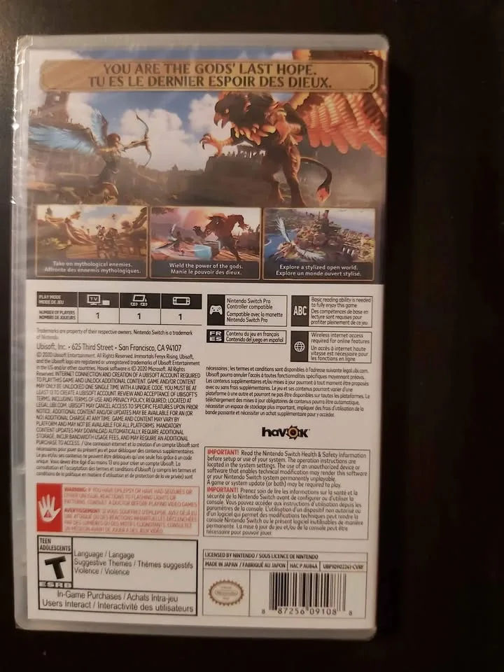 Nintendo Switch- (Immortals Fenyx Rising ) video game image indicator(2)