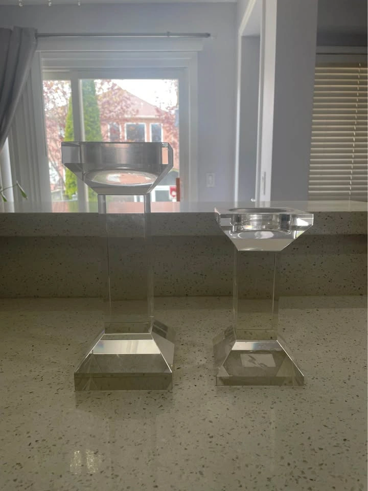 Clear Acrylic Pillar Candle Holders Set of 2 - photo 5