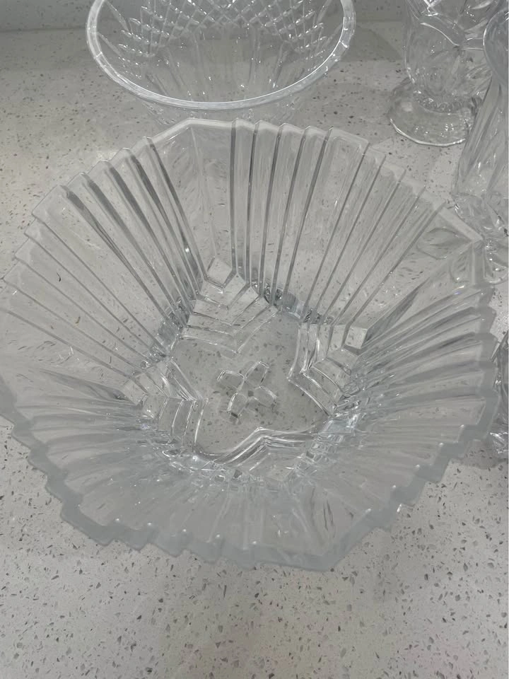 Clear Cut Glass Bowls & Dishes Set - photo 3