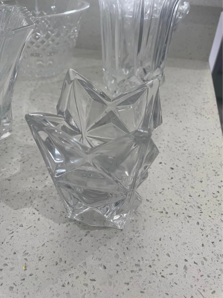 Clear Cut Glass Bowls & Dishes Set - photo 5