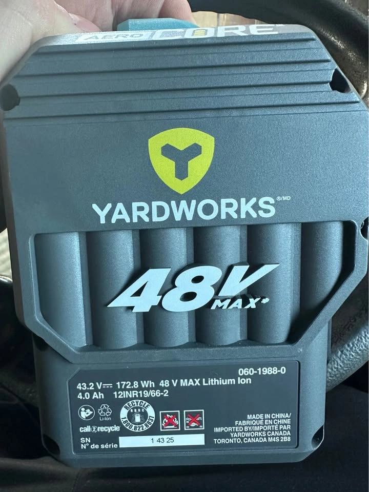 Yard works 48v 4ah battery only - photo 2