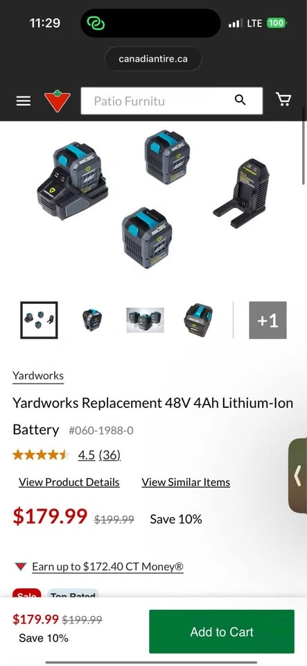 Yard works 48v 4ah battery only - photo 4