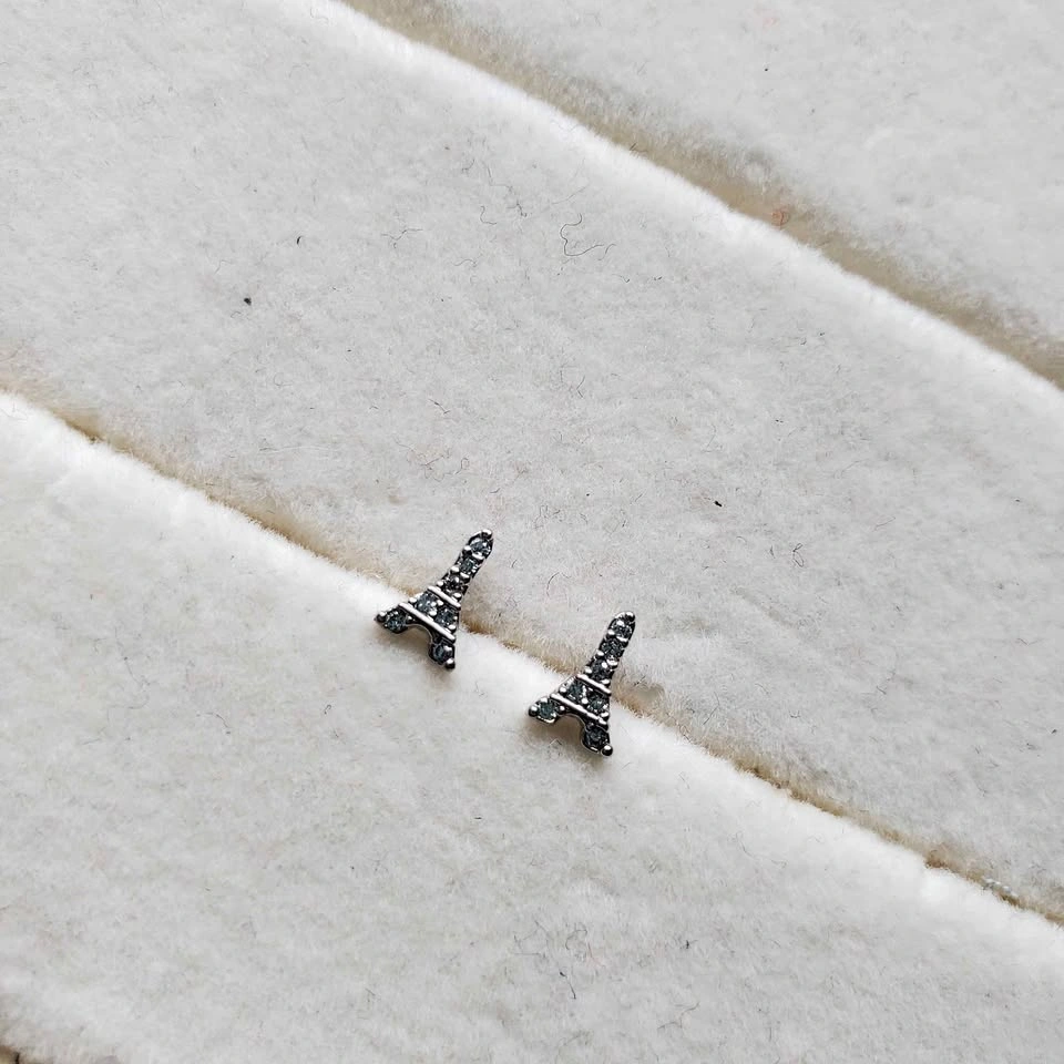 925 Eiffel Tower Stud Earrings