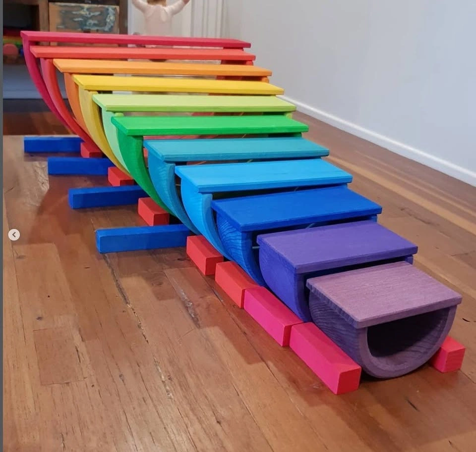 Grimm's Rainbow Building Boards - Wooden Montessori/Waldorf Toy
