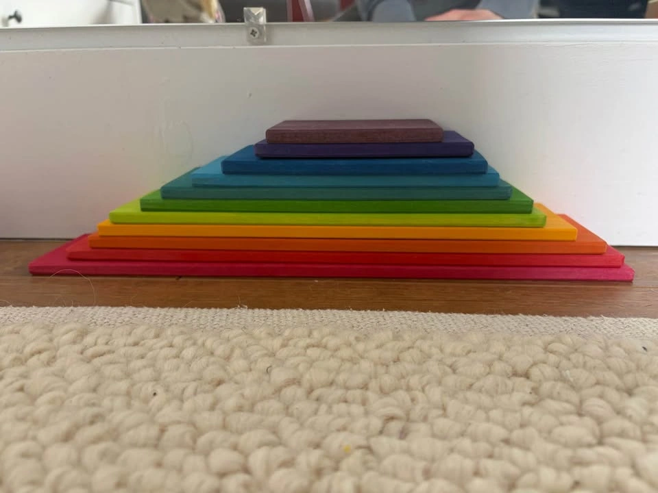 Grimm's Rainbow Building Boards - Wooden Montessori/Waldorf Toy - photo 2
