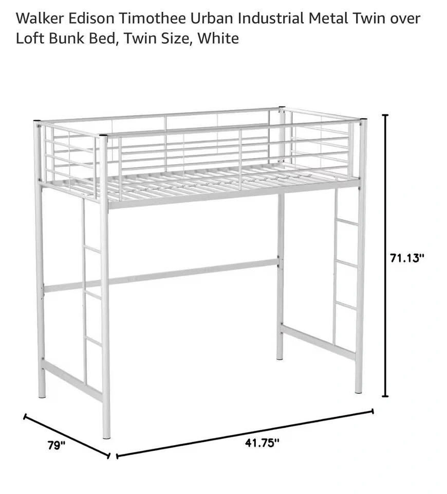 Great for kids and teens - white loft bed for sale
