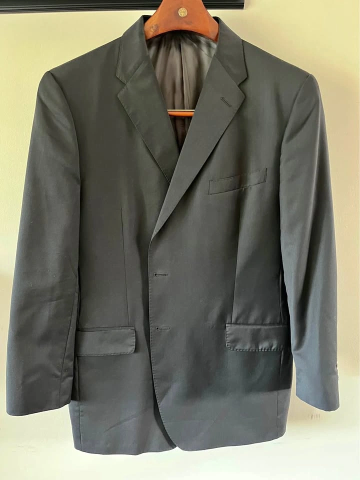 Men’s Black Saks Suit feat. Zegna Wool Cloth: 46R