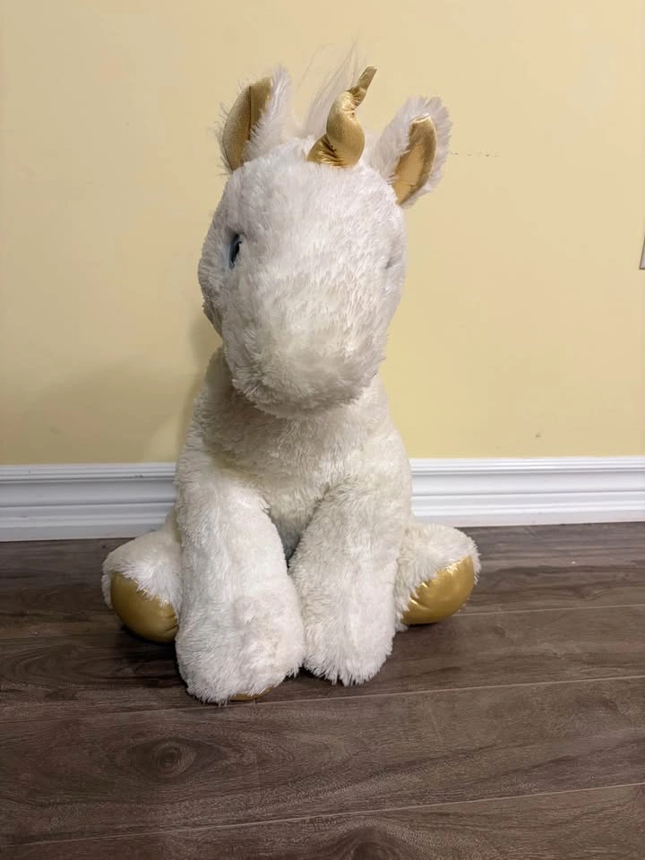 White Gold Unicorn Plush Toy 23in - photo 2