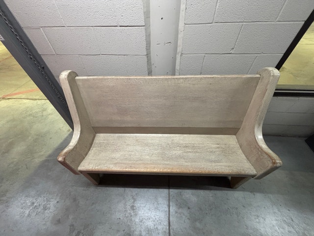 Vintage Gothic Church Pew / Solid Oak Chapel Bench