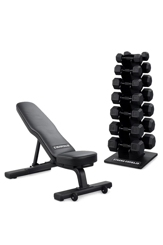 XM Fitness Bench and Full Dumbbell Set