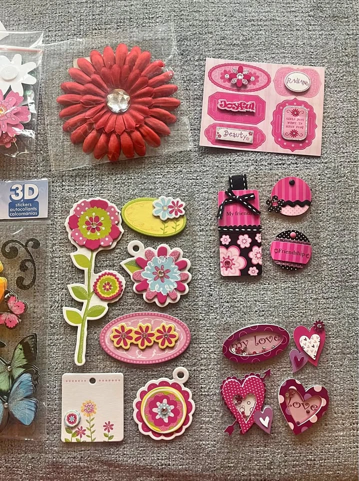 Scrapbooking Stickers & Embellishments - Flowers, Summer Fun