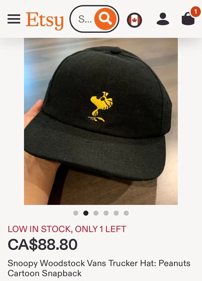 Vans x Peanuts Woodstock Jockey Cap - Black (2017) - photo 4