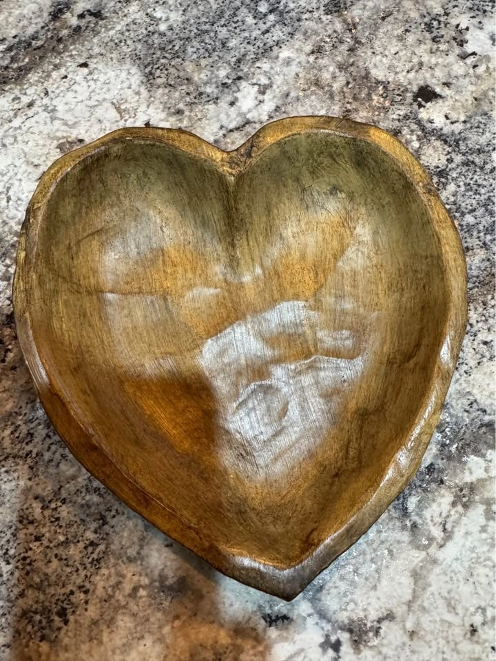 Wooden heart dishes - photo 2
