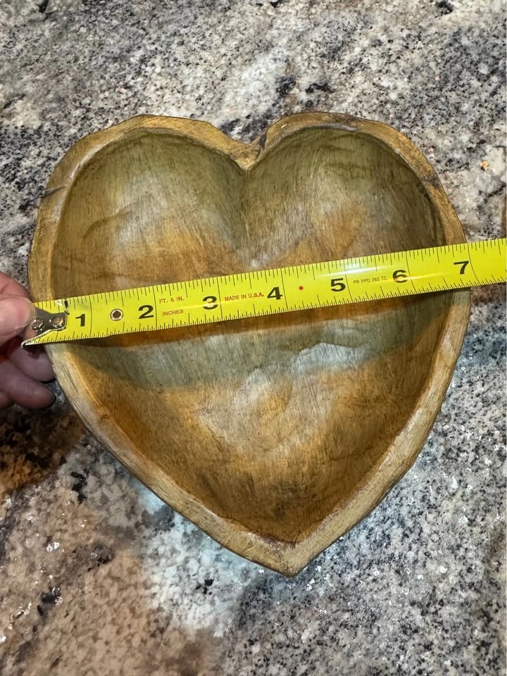 Wooden heart dishes - photo 3