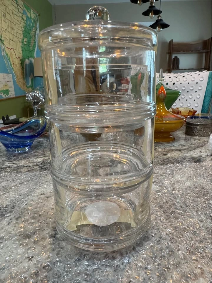 3 Tiered Glass container with lid. - photo 2