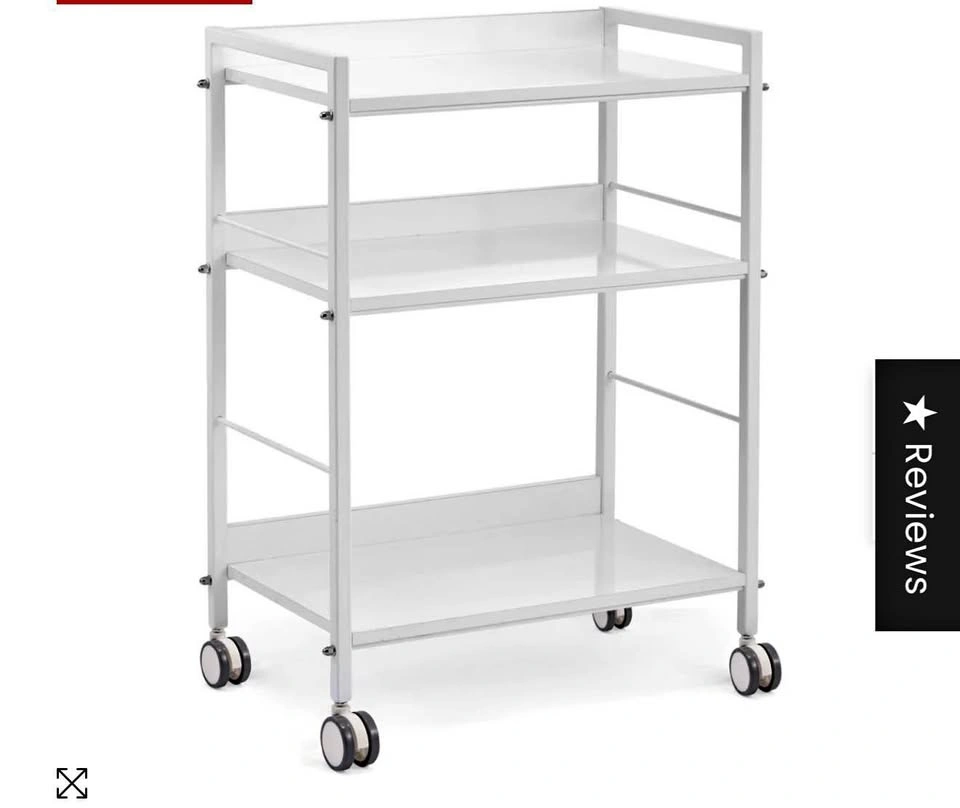 3-Tier White Metal Trolley Cart - Greenlife