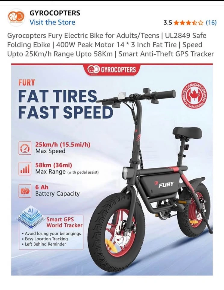 Gyrocopter Fury Electric Bike - photo 5