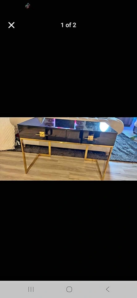 Black and Gold Desk/Vanity