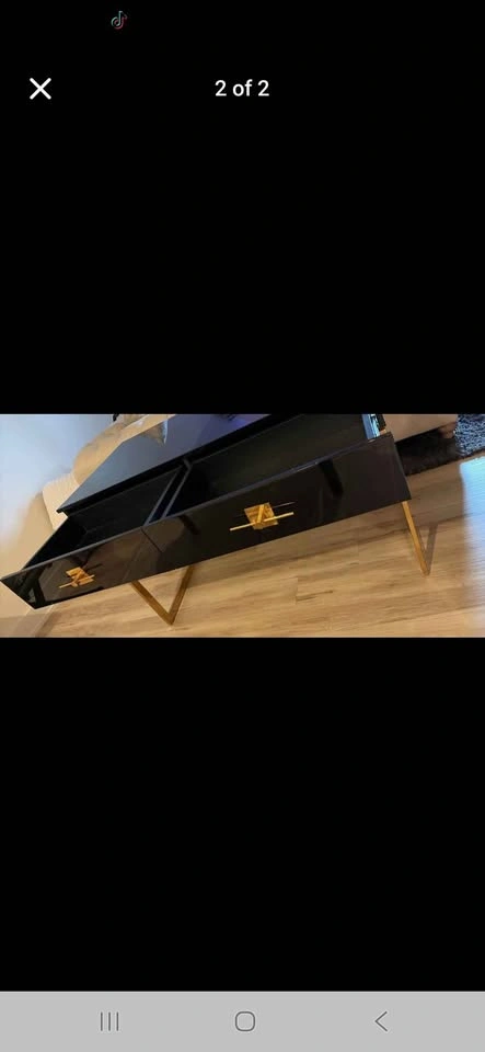 Black and Gold Desk/Vanity - photo 2