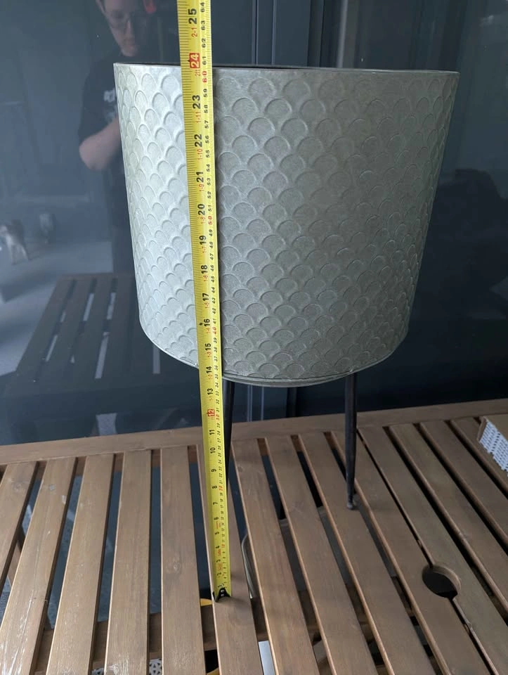 Scalloped Metal Planter with Tripod Stand - photo 4