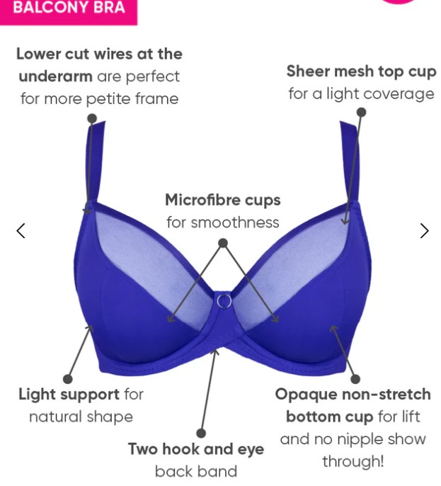NEW 38J Bra Curvy Kate Daily Balcony Ultraviolet Blue Underwire - photo 2