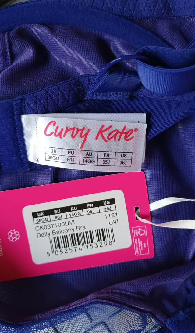 NEW 38J Bra Curvy Kate Daily Balcony Ultraviolet Blue Underwire - photo 4