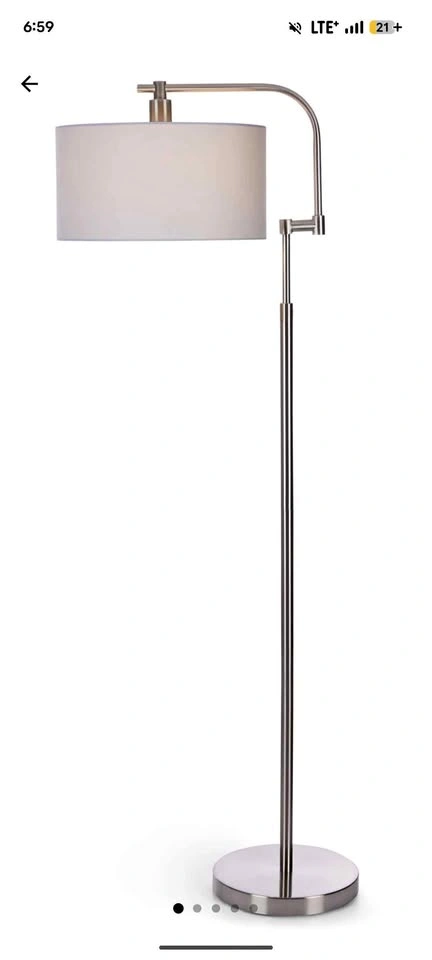 CANVAS Rowan Brushed Nickel Floor Lamp Warm White Shade - photo 2