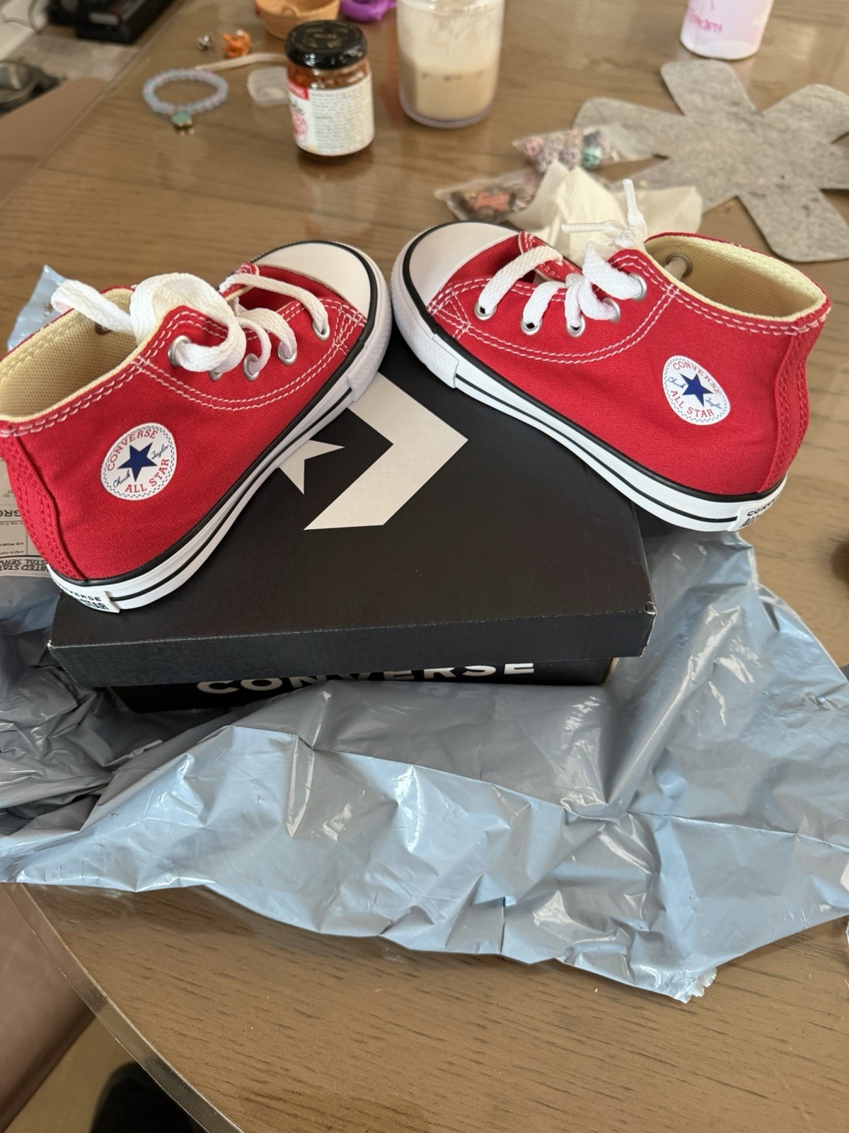 Converse All Star Red High Top Canvas Sneakers Unisex Kids US 8 - photo 4