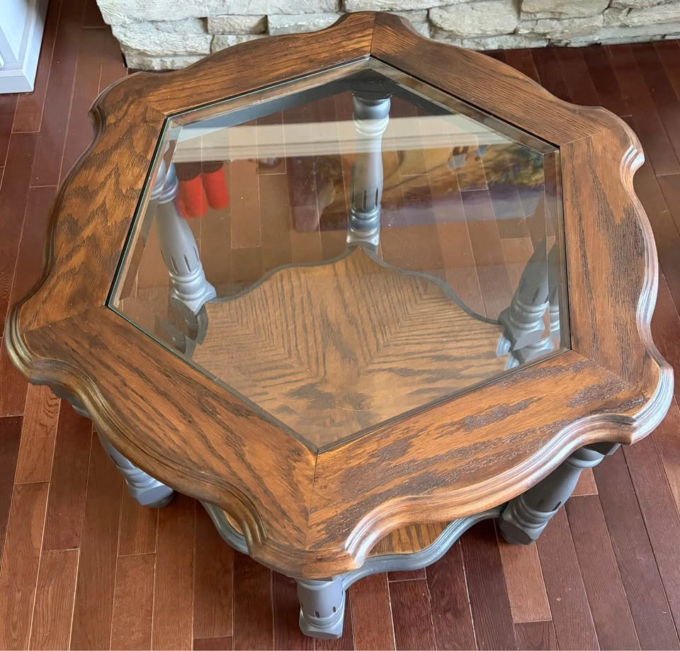 Refinished Solid Wood End Tables / Side Tables – Charcoal & Waln - photo 3