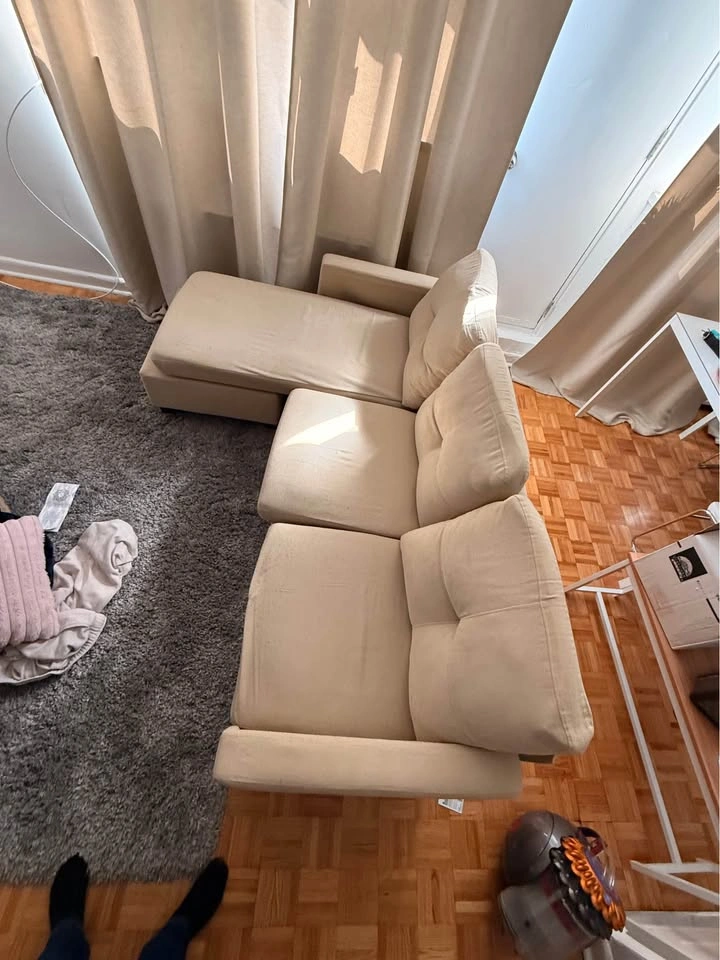 Sofa Couch, C sectional Sofa 77” with Ottoman - photo 3