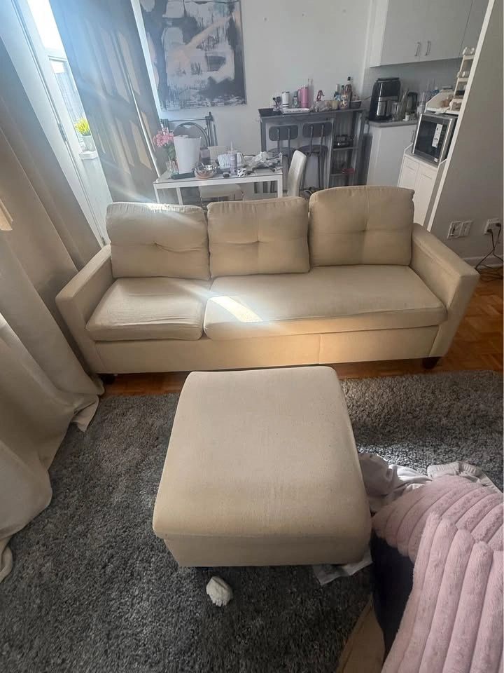 Sofa Couch, C sectional Sofa 77” with Ottoman - photo 4