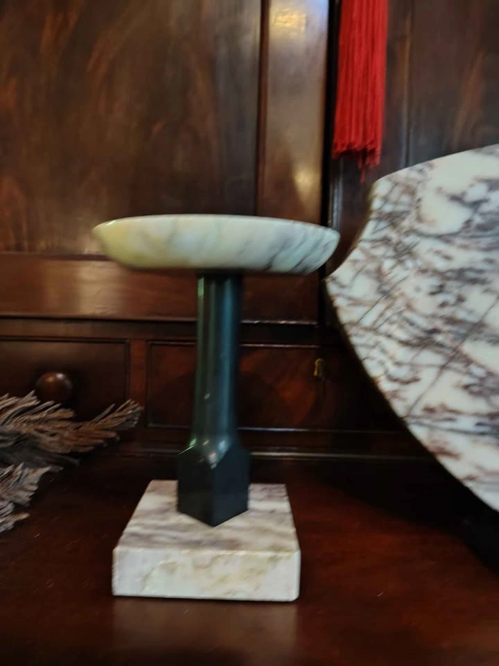 Art Deco Marble Clock with 2 Stands - photo 5