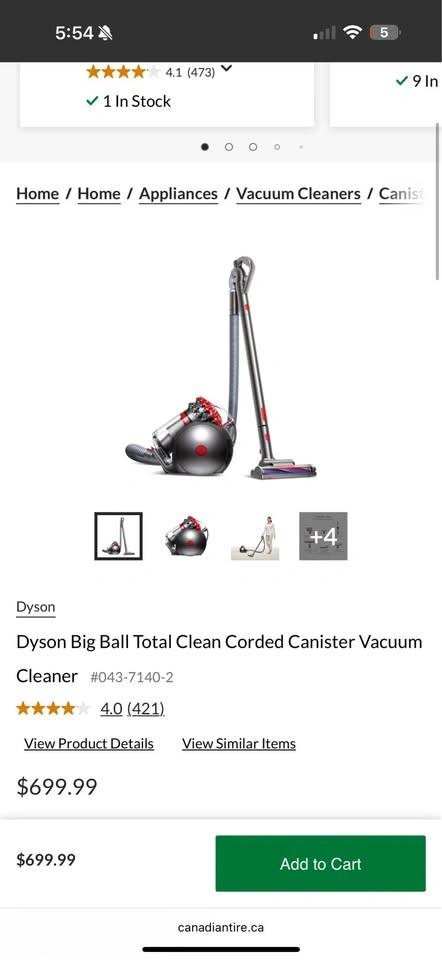 Dyson Big Ball Total Clean Canister Vacuum - photo 2
