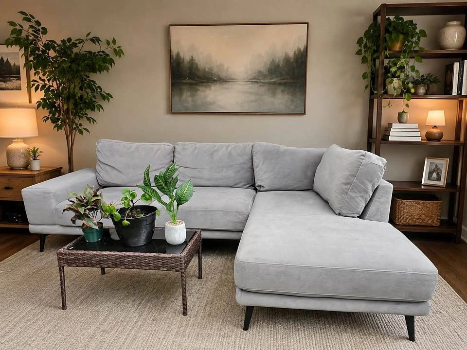 West Elm Grey Sectional Sofa Couch