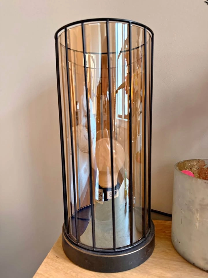 Industrial-style Table Lamps - Amber Glass