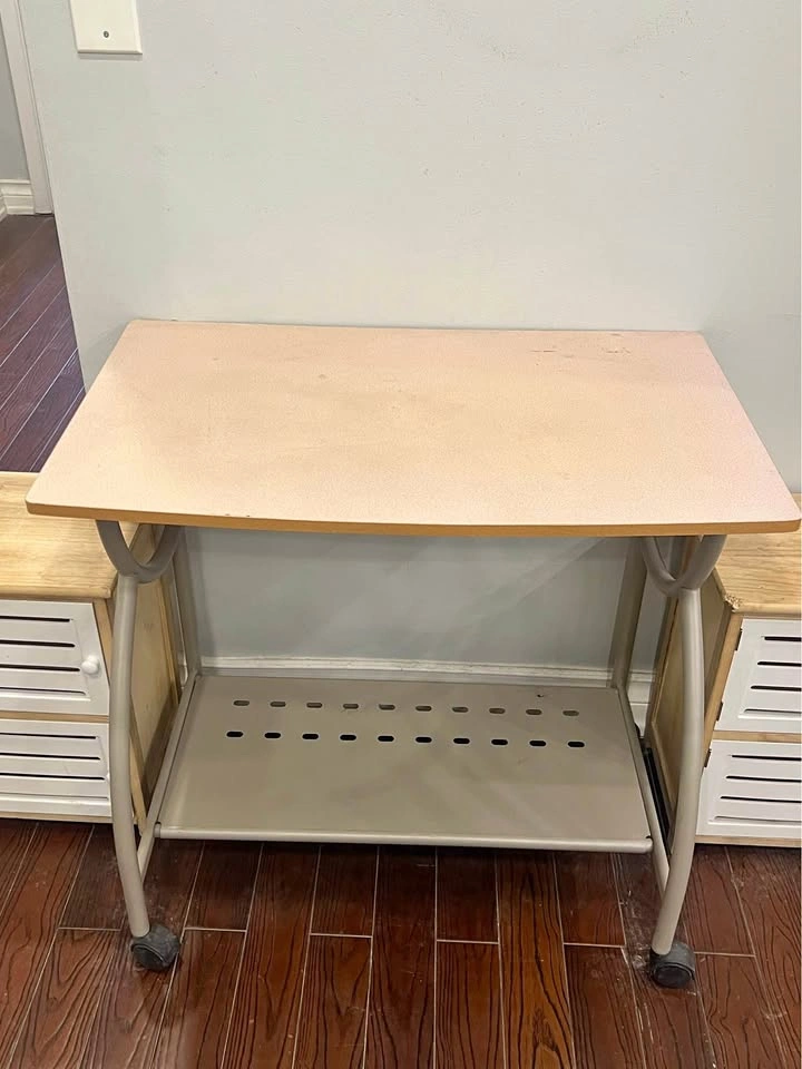 Small Study Desk with Cabinets