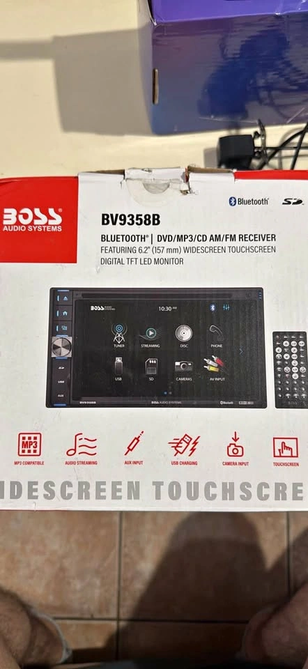 Brand New BOSS BV9358B Bluetooth DVD/MP3/CD Receiver 6.2" Touchs