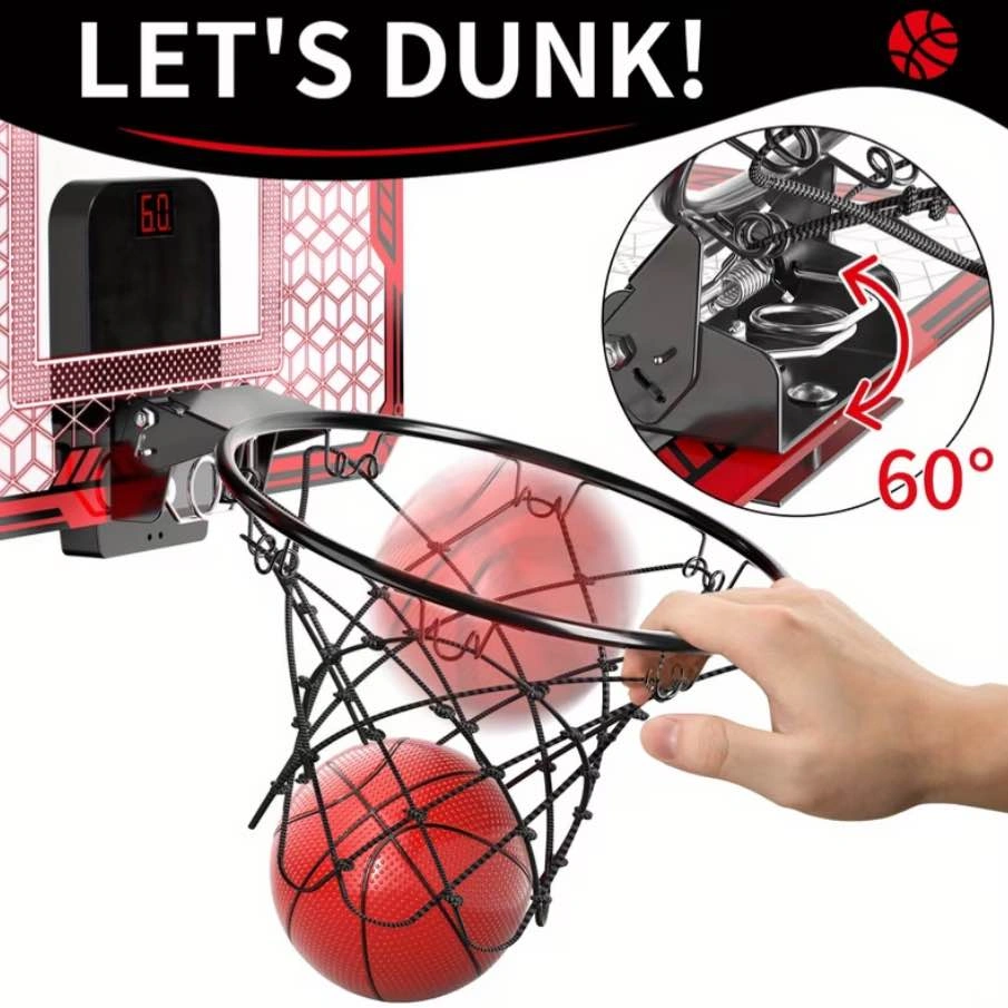 LED Mini Basketball Hoop Set – Score Counter + 4 Balls + Remote - photo 2