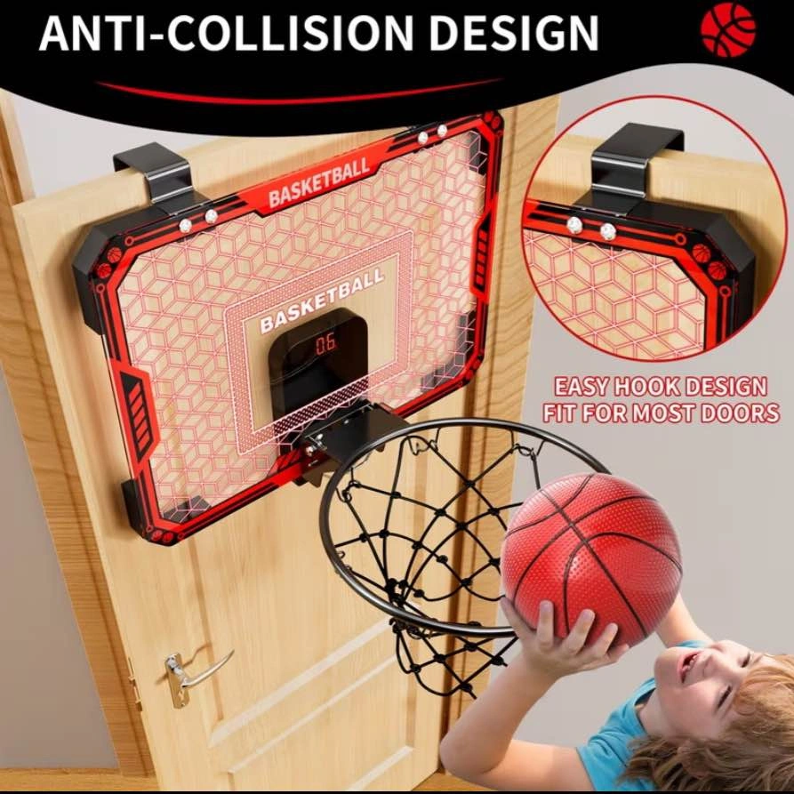LED Mini Basketball Hoop Set – Score Counter + 4 Balls + Remote - photo 3