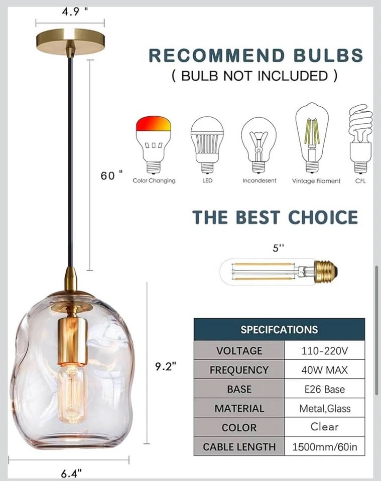 CASAMOTION Modern Glass Pendant Lights (2 Pack) - photo 4