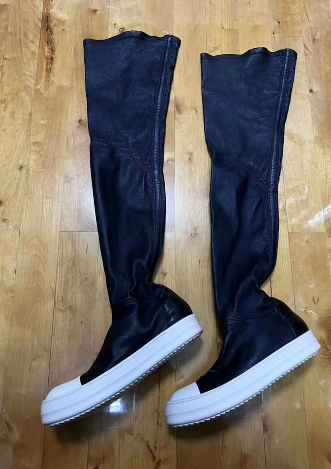 Womens Rick Owens Thigh High Boots - photo 3