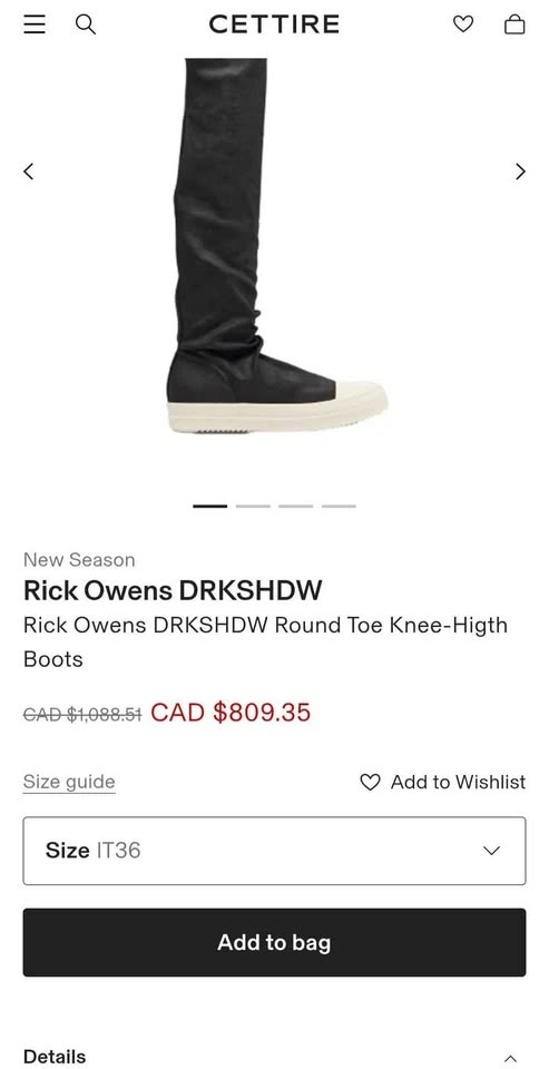 Womens Rick Owens Thigh High Boots - photo 4