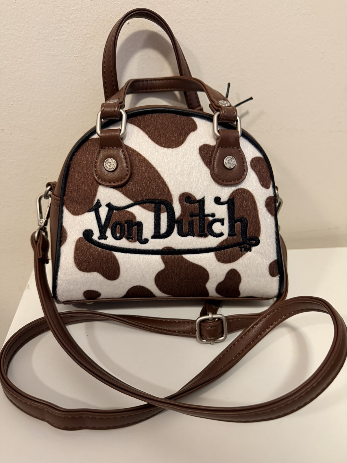 Von Dutch Women's Cow Print Crossbody Bag