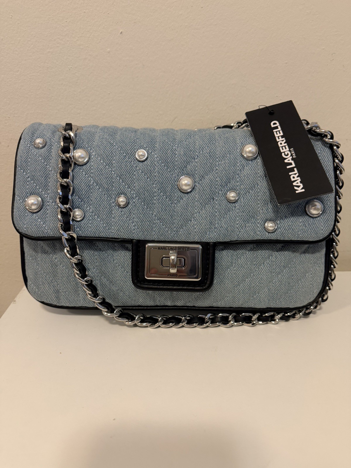 Karl Lagerfeld Paris Agyness Denim Shoulder Bag - NWT