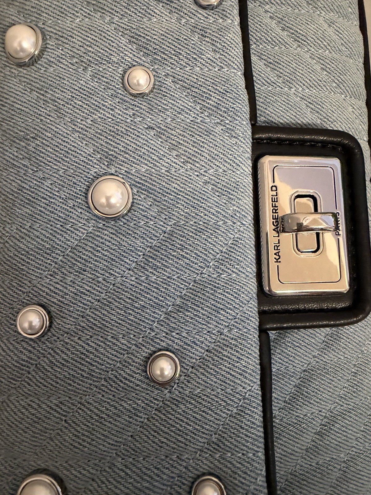 Karl Lagerfeld Paris Agyness Denim Shoulder Bag - NWT - photo 3