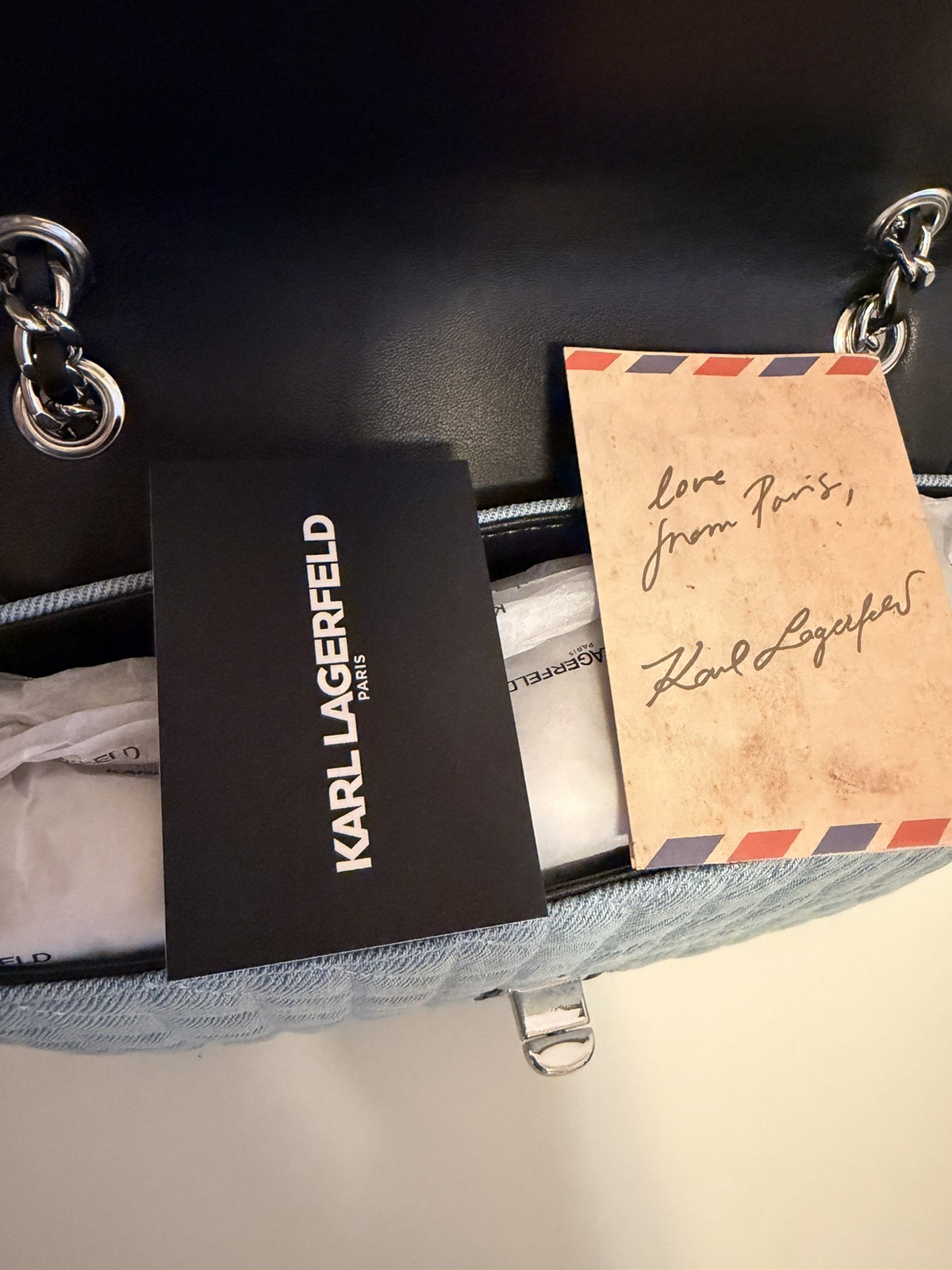 Karl Lagerfeld Paris Agyness Denim Shoulder Bag - NWT - photo 4