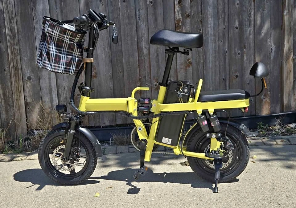 Folding Electric Bike | Yellow | 500W | 48V 20Ah | 37 Mile Range